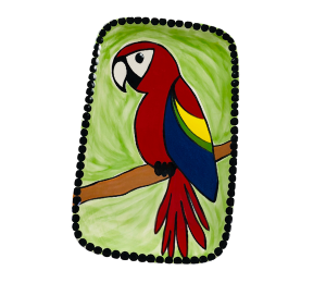 Provo Scarlet Macaw Plate